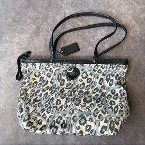 RARE Gray Leopard Print Coach Purse
